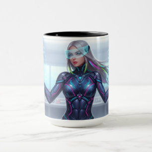 Caneca Cyber Oracle – Garota de Anime de Tecnologi