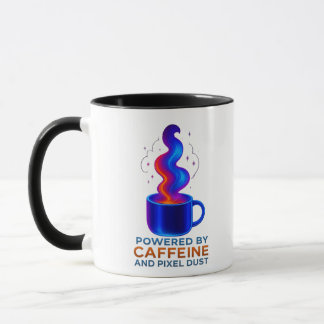 Caneca Cyberpunk "Caffeine & Pixel Dust" Coffee Mug