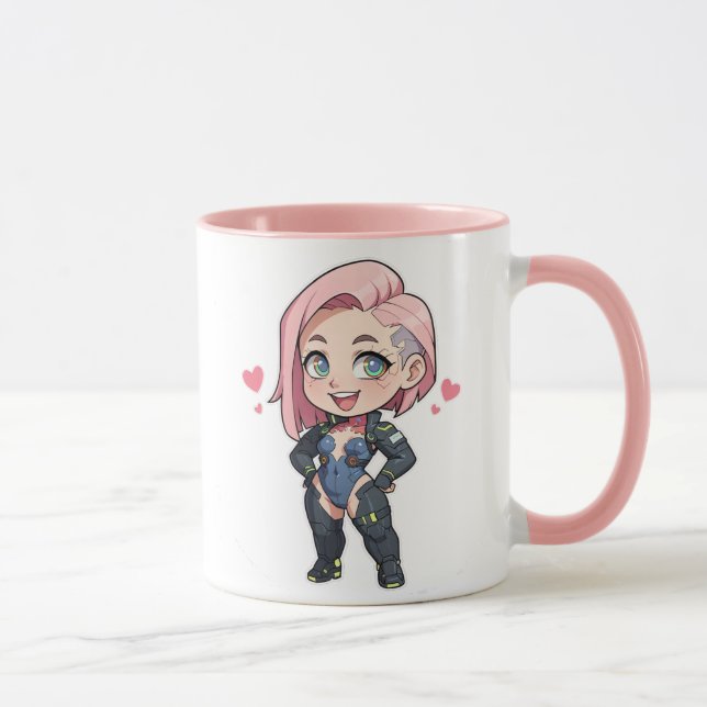 Caneca Cyberpunk Chibi Girl (Direita)