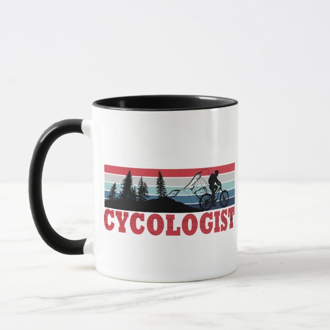 Caneca Cycologist tem um ciclismo engraçado dizendo (Esquerda)