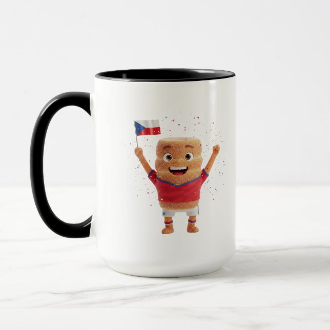 Caneca Czech Republic Soccer Mug - Funny Cinnamon Roll  (Esquerda)