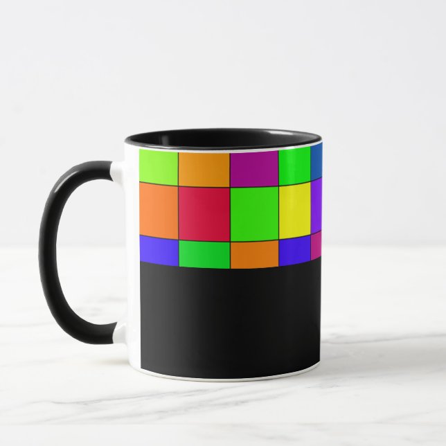 Caneca D01 - Tasse mit buntem Schachbrettmuster (Esquerda)