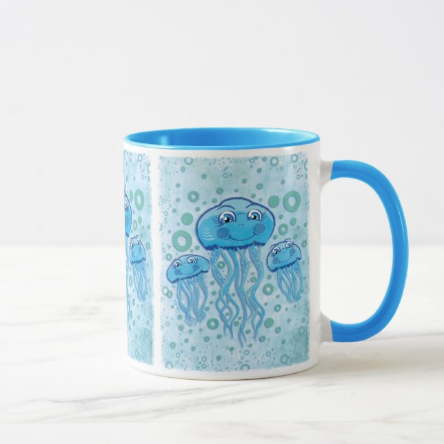 Caneca da Água-viva Fofa e das Bolhas (Direita)