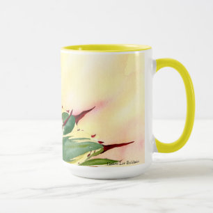 Caneca da aguarela da agave, amarelo, por Debra