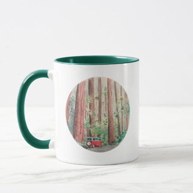 Caneca da aguarela das sequóias vermelhas (Esquerda)