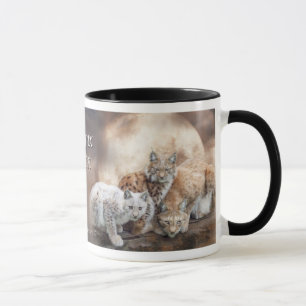 Caneca da arte da lua do lince