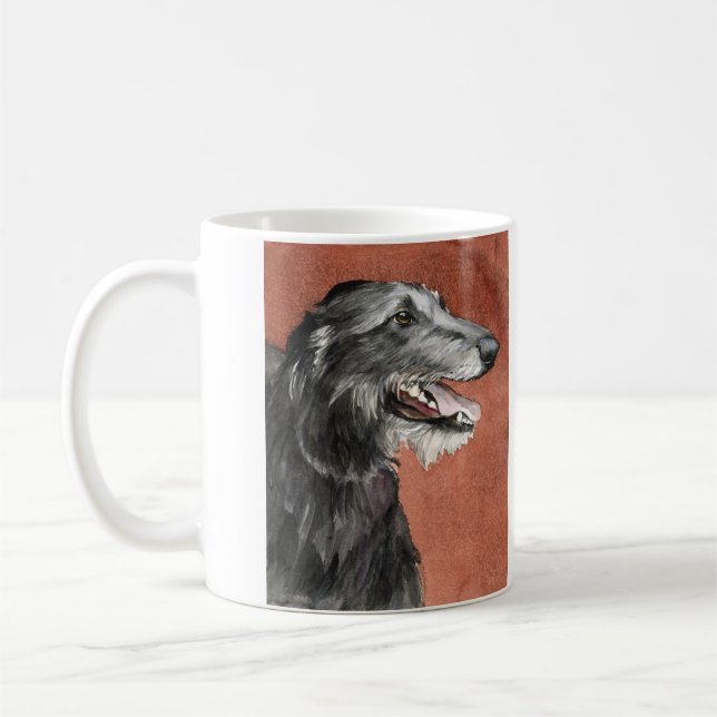 Caneca da arte do cão de Deerhound do Scottish (Esquerda)
