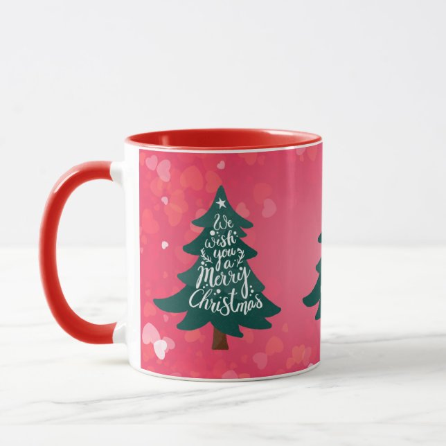 Caneca da Árvore de Natal Alegre (Esquerda)