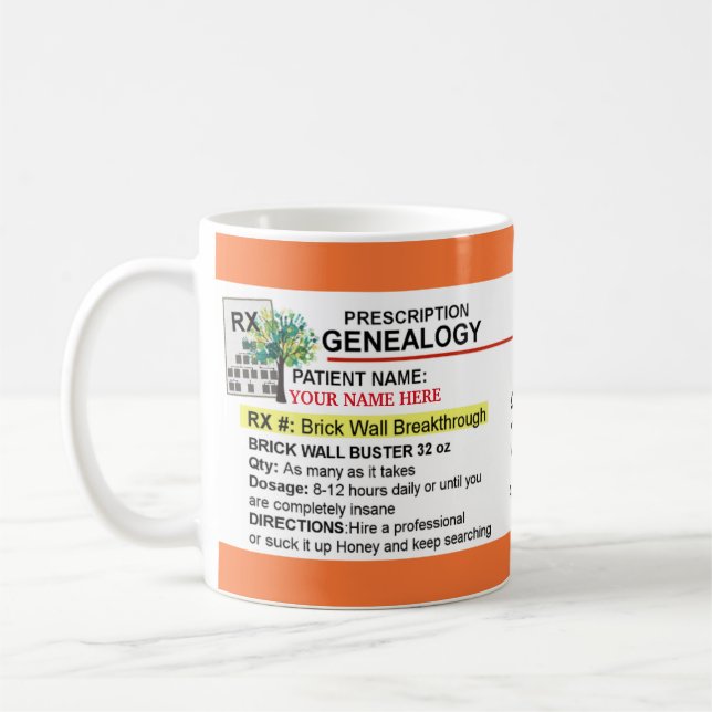 Caneca da árvore genealógica da garrafa da (Esquerda)