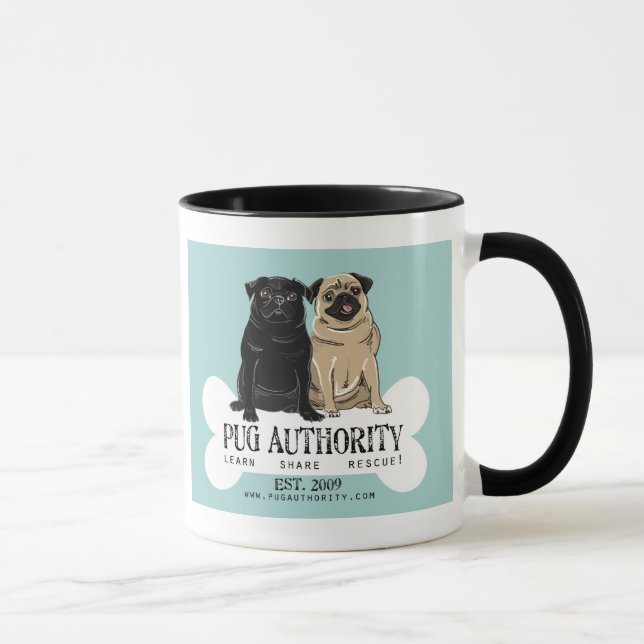 Caneca da autoridade do Pug (Direita)