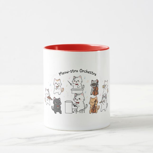 Caneca da Banda Sinfônica de Gatos Fofos (Centro)