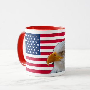 Caneca da bandeira americana & da águia americana