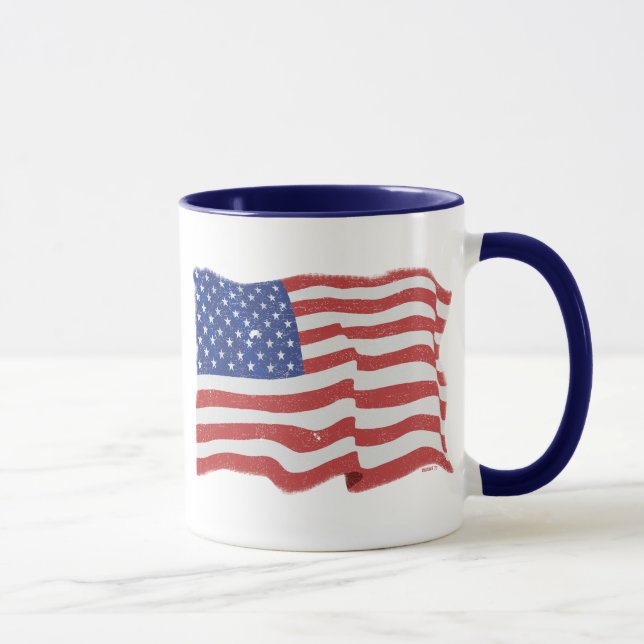 Caneca da bandeira americana do vintage (Direita)