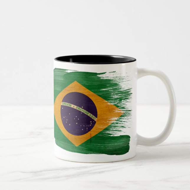 Caneca da bandeira de Brasil (Direita)