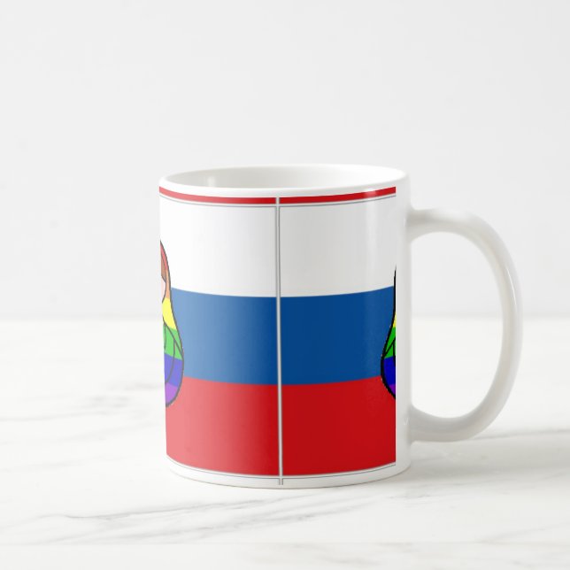 Caneca da bandeira de Matryoshka do arco-íris (Direita)
