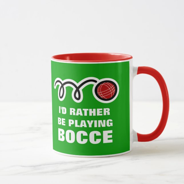 Caneca da bola de Bocce com citações engraçadas (Direita)