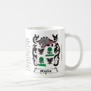 Caneca da brasão da família de Ruiz