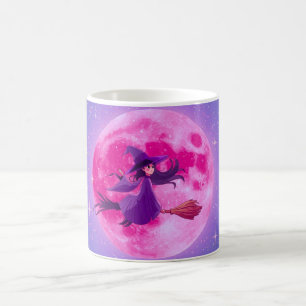 Caneca da Bruxa da Lua Rosa Xícara Mágica de Hal