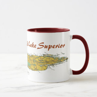 Caneca da carta do Lago Superior do parque de