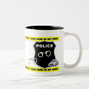 Caneca da cena do crime do agente da polícia