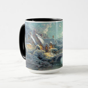 Caneca da cena do inverno de dezembro boas festas