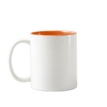 Caneca da cor ajustada: laranja, interior