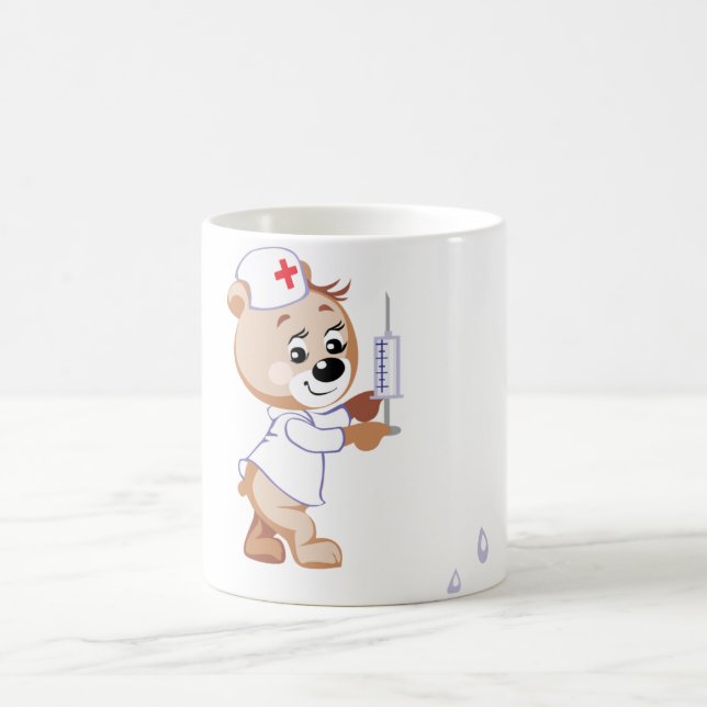 Caneca da enfermeira do urso de ursinho (Centro)