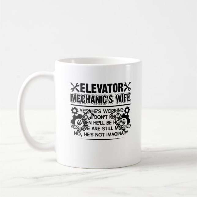 Caneca da esposa do mecânico do elevador (Esquerda)