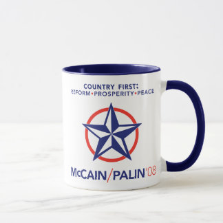 Caneca da estrela do país de McCain/Palin primeira