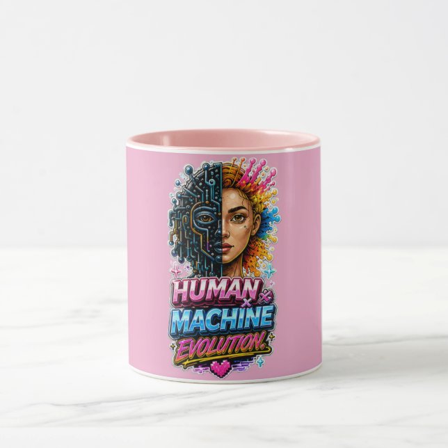 Caneca da Evolução Humano Máquina – Xícara de Café (Centro)