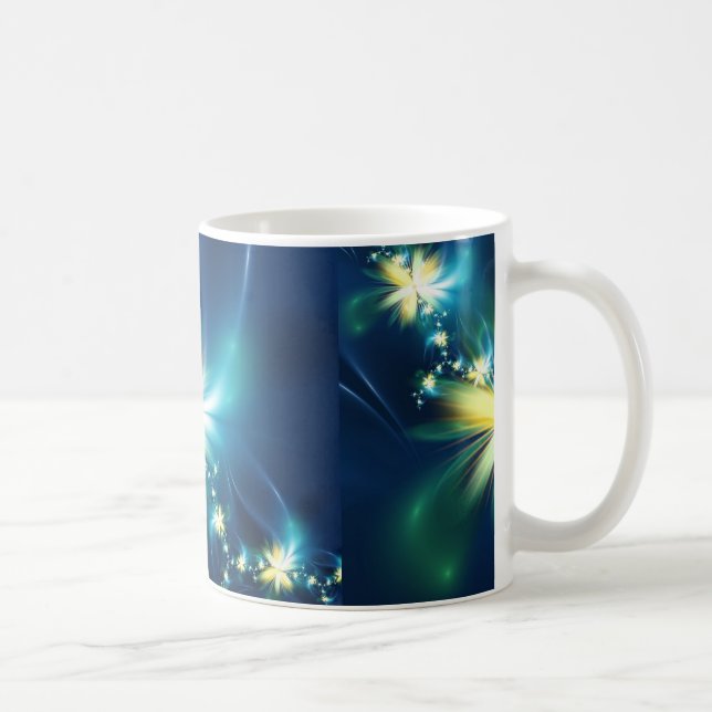 Caneca da flor do Fractal do divertimento (Direita)