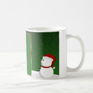 Caneca da foto do boneco de neve