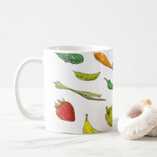 Caneca da fruta e de café dos vegetarianos
