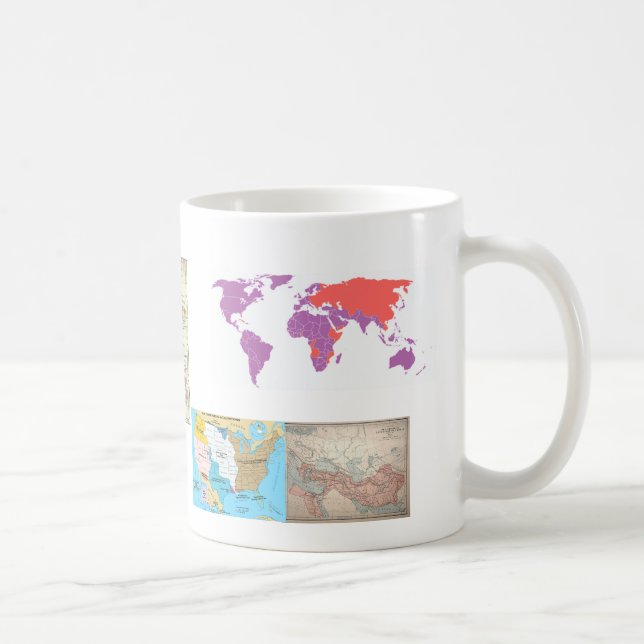 Caneca da história dos mapas do mundo (Direita)