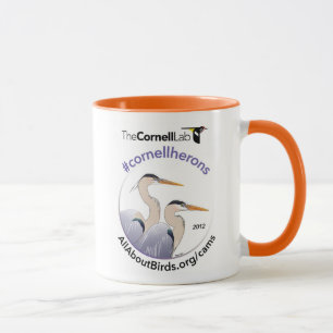 Caneca da ilustração da garça-real