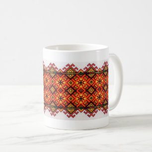 Caneca da laranja do bordado de Vyshyvanka Hutsul