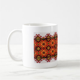 Caneca da laranja do bordado de Vyshyvanka Hutsul