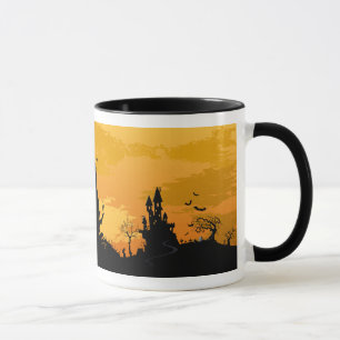 Caneca da laranja do Dia das Bruxas