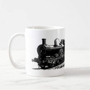 caneca da locomotiva de vapor do trem do vintage