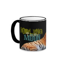 Caneca da lua do tigre do urro