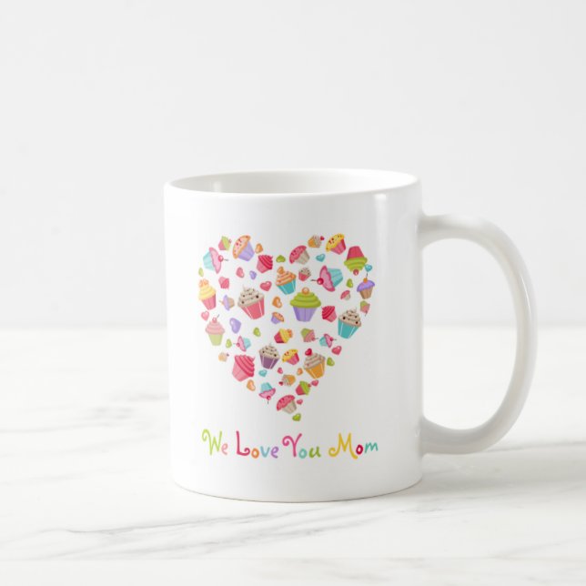 Caneca da mamã do amor dos cupcakes (Direita)
