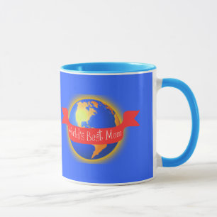 Caneca da mamã do mundo a melhor, globo brilhante