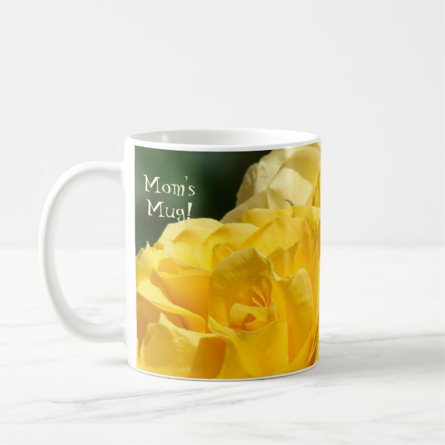 Caneca da Mamãe! Caneca de Café Amarela com Flores (Esquerda)