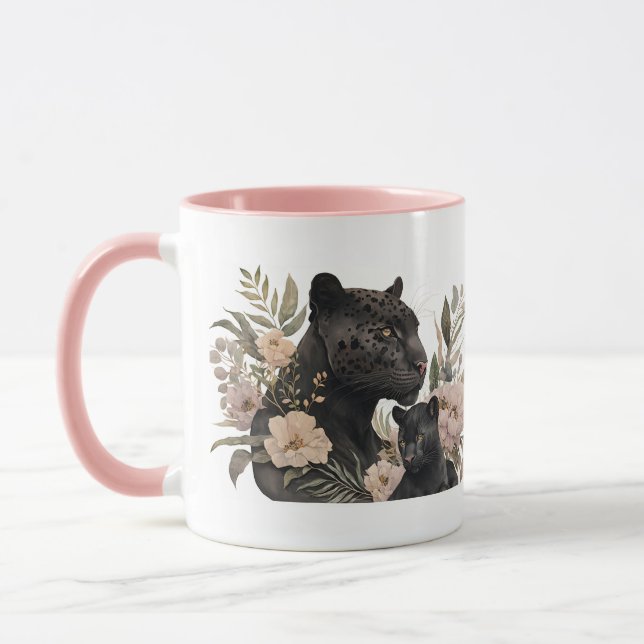 Caneca da Mamãe Pantera com Filhote (Esquerda)