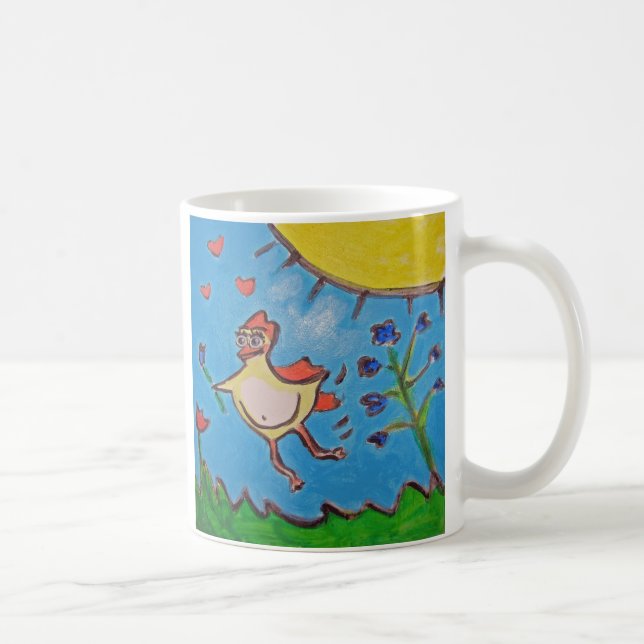 Caneca da manhã da galinha de primavera (Direita)