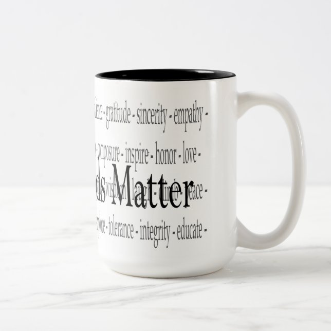 Caneca da matéria das palavras (Direita)