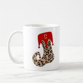 Caneca da meia do leopardo do monograma do Natal
