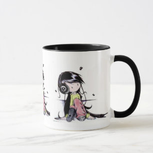 caneca da menina da música