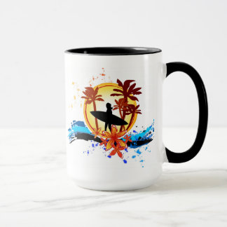 Caneca da menina do surfista