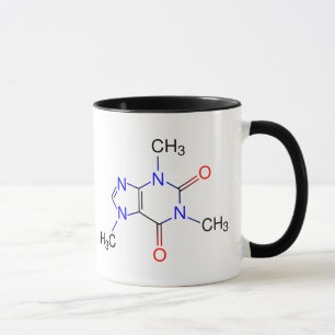 Caneca da molécula da cafeína